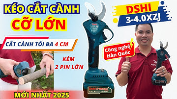Kéo cắt tỉa cành cây pin DSHI 3-4.0XZJ cỡ lớn, cắt được cành tối đa 4cm, kèm 2 pin lớn-Giá 1950k