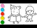 Cute Peppa pig With Pocoyo Drawing, Painting and Coloring For Kids and Toddlers_ Easy Art