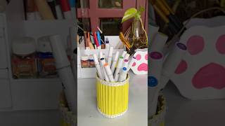 Diy Pen holder from plastic bottle ……..#artandcraftideas #vacation #handmade #backtoschool