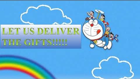 GIFT DELIVERY FROM DORAEMON POWERPOINT TEMPLATE