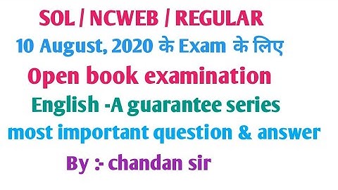 guarantee series English -A || most important question & answer || SOL / NCWEB / REGULAR