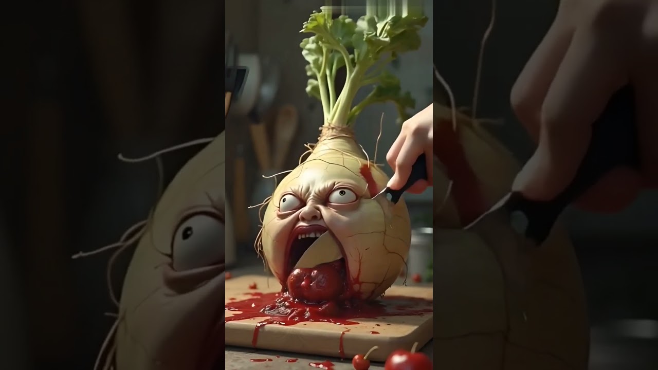 vegetable inside human face 