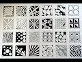 24 zentangle patterns || 24 Doodle Patterns, Zentangle Patterns, Mandala Patterns Part -2