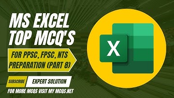 MS Excel Top MCQs | Part 8 | Important Excel MCQs for Test Preparation | mymcqs.net