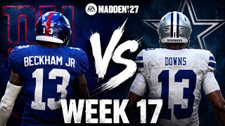 Giants vs Cowboys Week 17 Simulation | Madden 27 Rosters