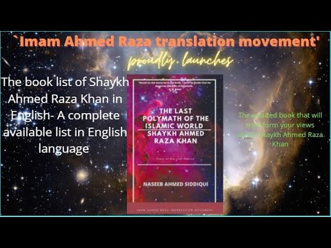 English Book List Of Shaykh Ahmed Raza Khan