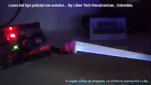 Luces led RGB policiales arduino con barra led de scanner
