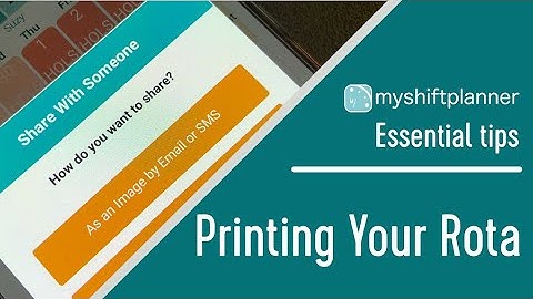Printing a Shift Rota with MyShiftPlanner