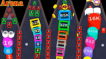 Cube Arena 2048: Marge Numbers - 2048 cube | 2048 snake 3d part 4 #cubearena2048