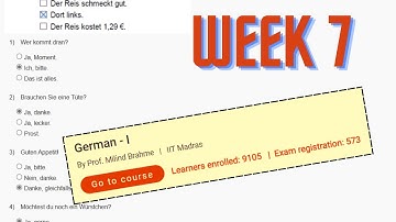German - I Week 7 Assignment Solutions || Assignment 7 || NPTEL || Jan - Mar 2024