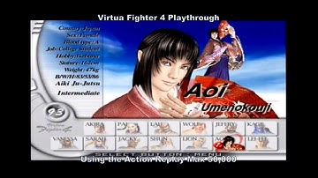 Virtua Fighter Four Aoi Playthrough using the Ps2 Action Replay Max 50,000 :D #Playstation #Sony