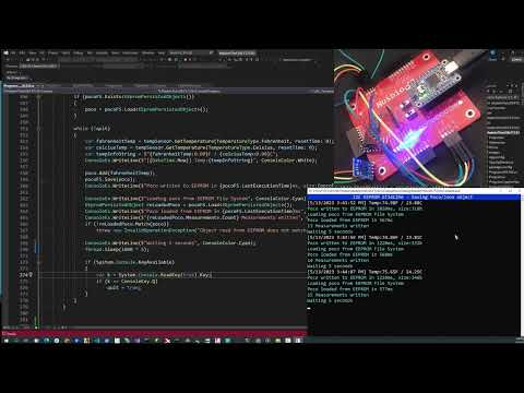 NUSBIO, FT232H, I2C temperature sensor MCP 9808, I2C EEPROM AT24C256 (256 Kb) C# .NET