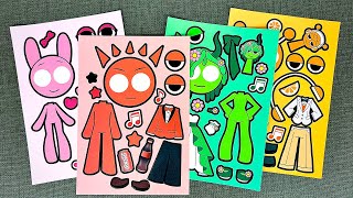 [🌈paper diy🌈] Incredibox Sprunki OREN PINKI Wedding with LOVE Sticker Book #incredibox #sprunki screenshot 1