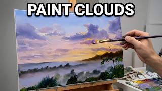 Lets Paint sunset clouds. ,   Oil Painting Tutorials