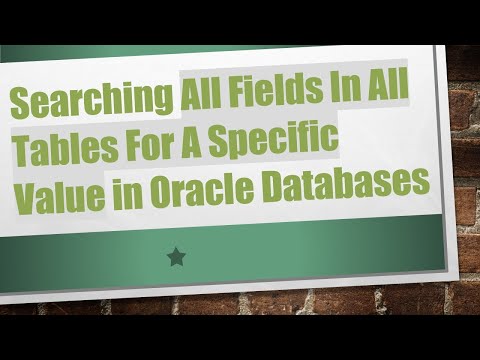 Searching All Fields In All Tables For A Specific Value in Oracle Databases