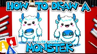 how draw cute winter monster