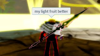 I destroyed Toxic Kid's Unawakened Light Fruit with AWAKENED Light Fruit (Blox Fruits)