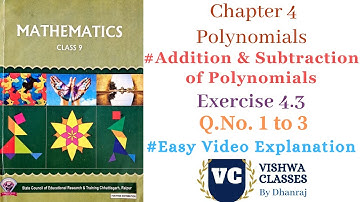 Class 9 | Chapter 4 | Polynomials | Exercise - 4.3 Question 1, 2 and 3 Solution | CG Board