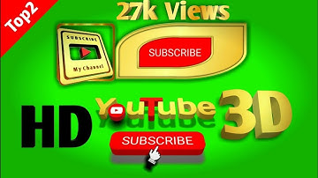 Top 2 3D Golden Subscribe Button Green Screen | Green Screen Subscribe