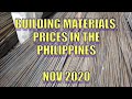 Building Materials. Prices In The Philippines NOV 2020