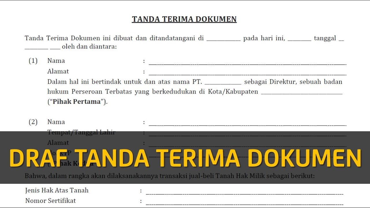 Contoh Surat Tanda Terima Dokumen Legal Akses