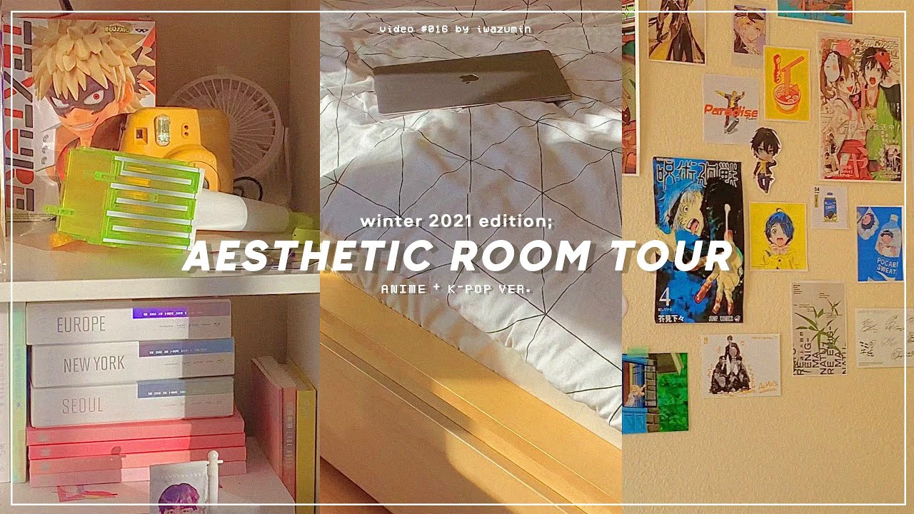 aesthetic room tour; winter 2021 🧸🍫 — anime + k-pop edition! [ ft. yumetwins ]