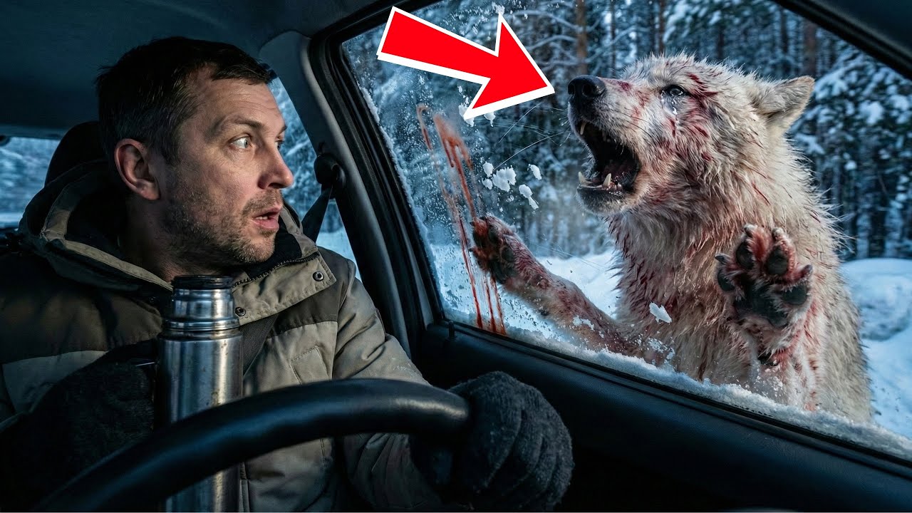 Волчица бросилась к машине за помощью — То, что она скрывала, повергло водителя в шок