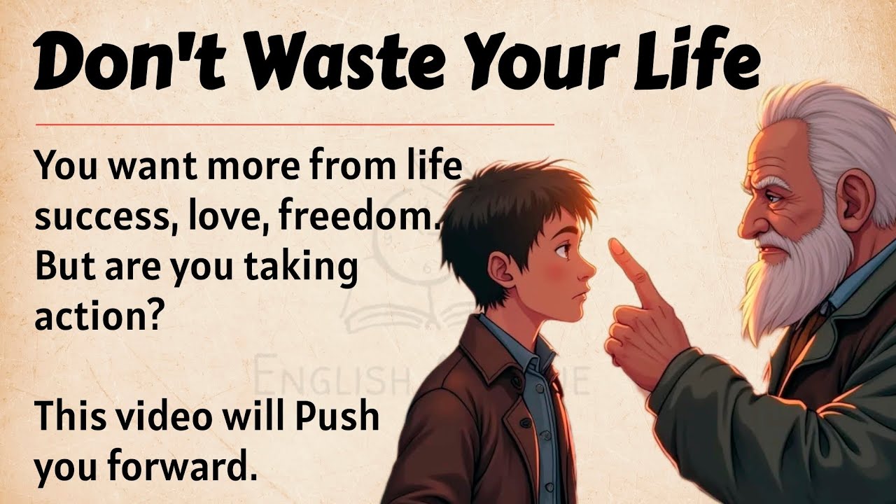 Outline Video Don't Waste Your Life || Learn English Through Motivation 🔥 || Graded Reader || Listening Practice✅️
