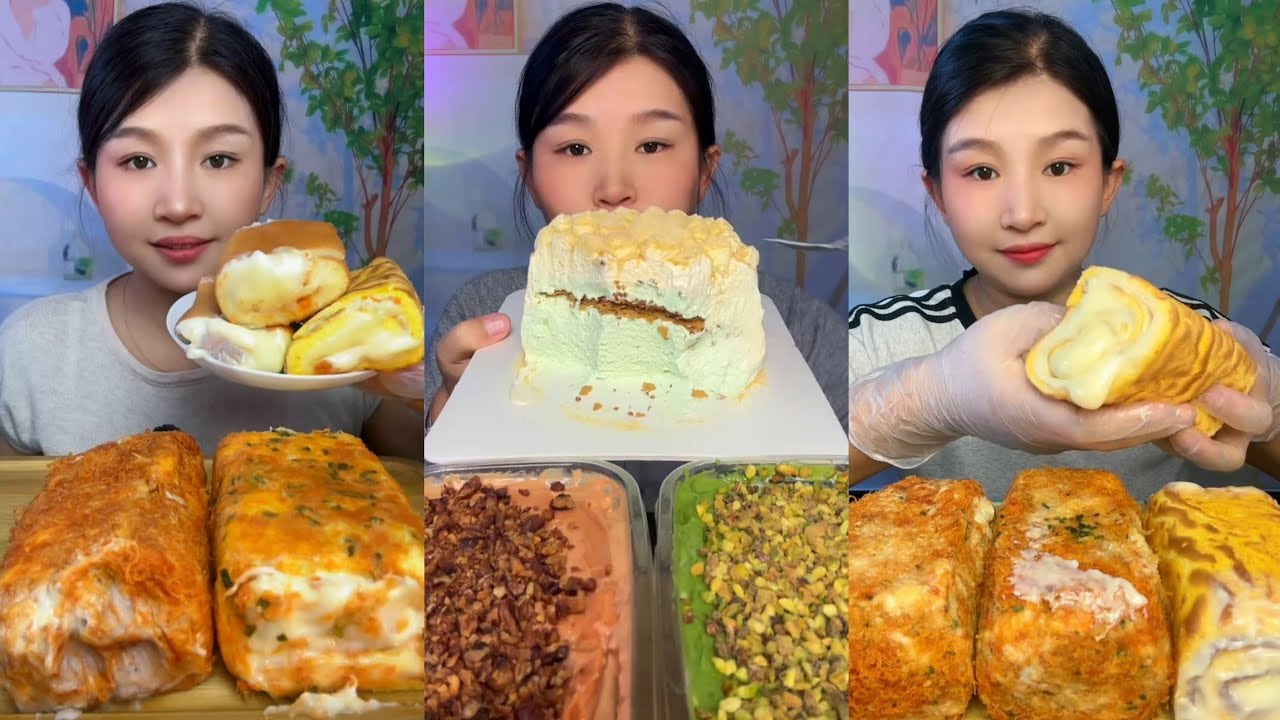 Asmr Challenge Cake 🍰🎂 Dessert 🎂 Chocolate 🍫 Tiramisu cheesecake Mochi 