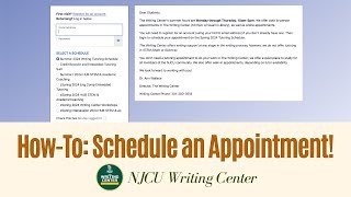 How to Schedule an Appointment at The NJCU Writing Center