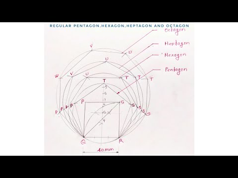 How to draw regular Pentagon, Hexagon, Heptagon and Octagon#regularpolygon#engineeringdrawing