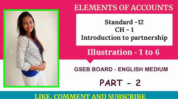 Accountancy Ch 1 - Introduction to partnership Illustration 1 to 6 GSEB BOARD ENGLISH MEDIUM