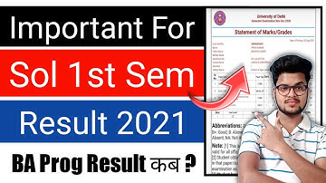 Important For Sol 1st Sem *Result* 2021 | DU SOL 1st Semester Result  2021 | SOL Result Update