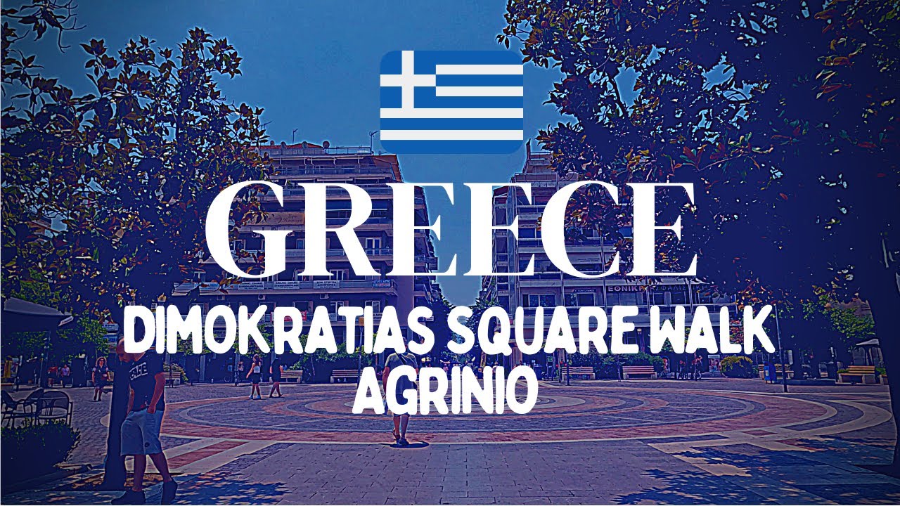 Dimokratias Square (Πλατεία Δημοκρατίας) Walk, Agrinio (Αγρίνιο) Greece