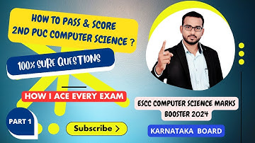 2nd PUC Computer Science Marks Booster 2024 | 100% Sure | Passing Package | Paper 1| Karnataka