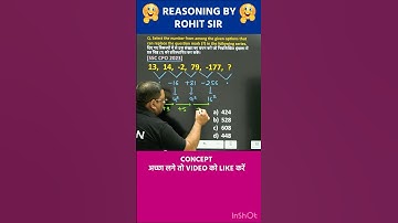 🔥NUMBER SERIES | REASONING BY ROHIT SIR | #shorts #ssc #exam #tricks #reasoning #radianmensa