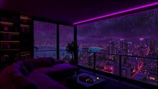 (No Ads) 💤 Rainy Miami Night Therapy • ⛈️ Rain Sounds & Luxury Penthouse View for Better Sleep screenshot 4