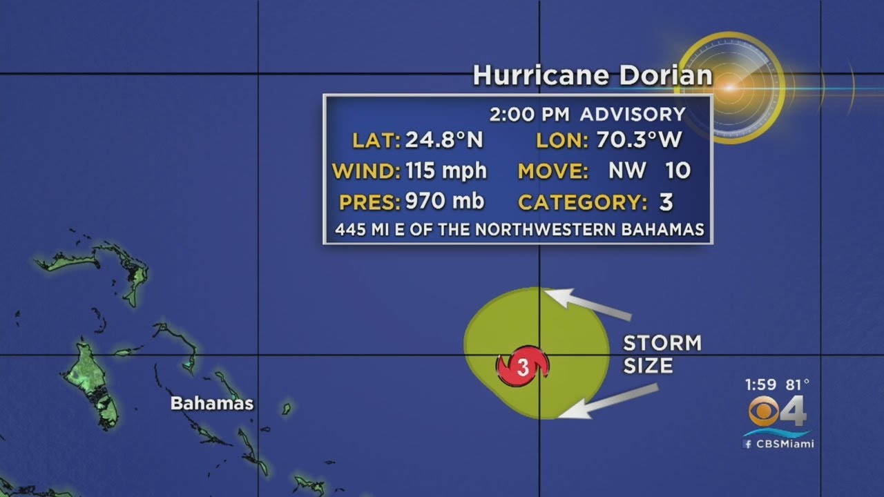 2PM ADVISORY: Dorian now a major category 3 hurricane with max winds ...