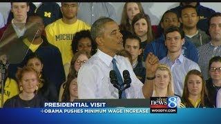 At UofM, Obama calls for minimum wage hike