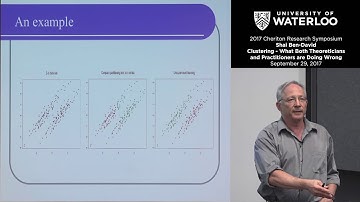 Shai Ben-David, David R. Cheriton School of Computer Science Clustering