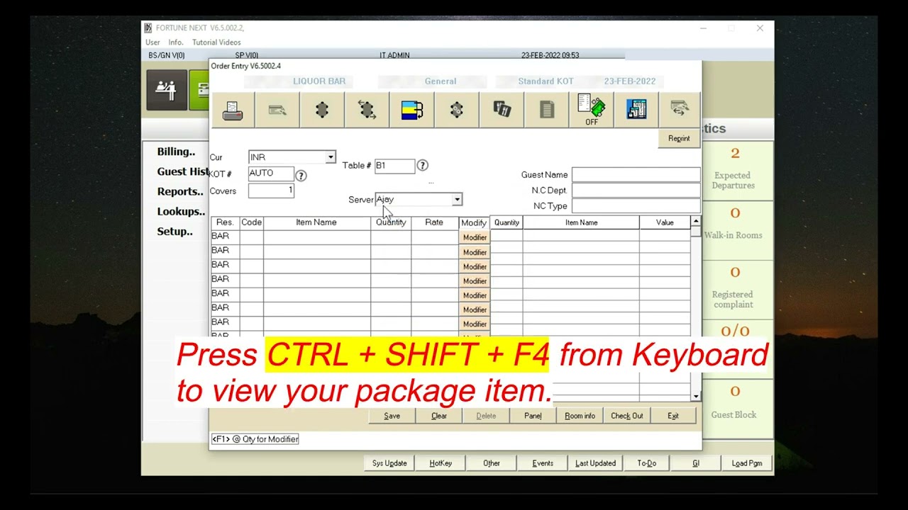 Point Of Sale Package Billing in IDS 6.5 & 7.0 Software
