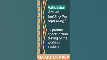 Verification vs Validation | QA Interview Trick #qainterview  #softwaretesting #testingtips