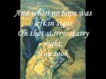 Don McLean Vincent Starry Sarry Night Withs Lyrics mp3