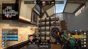 MIBR Stewie2k 1v3 Clutch vs BIG [Map1/Cache] - ESL One Colonge 2018