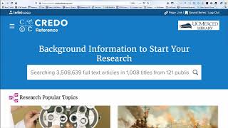 Using CREDO Reference to Locate Background Information for a Disciplinary Field (3:11)
