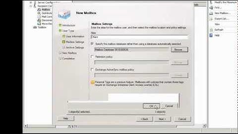 Microsoft Exchange - Creating a new user.