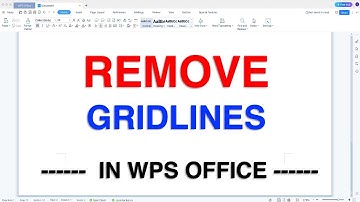 How To Remove Gridlines In WPS Office