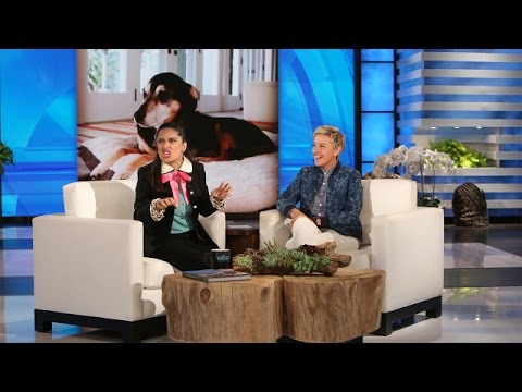 Salma Hayek's Dog Loves Cake!