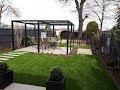 Large contemporary garden with stunning pergola