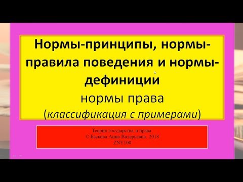 Нормы-принципы, -правила поведения, -дефиниции. ТГП ZNY100